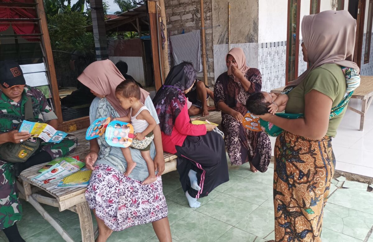 Babinsa Koptu Kurniawan Bersama Tim Kesehatan Lacak Kasus DBD dan Sebar Obat Abate di Desa Pamolaan