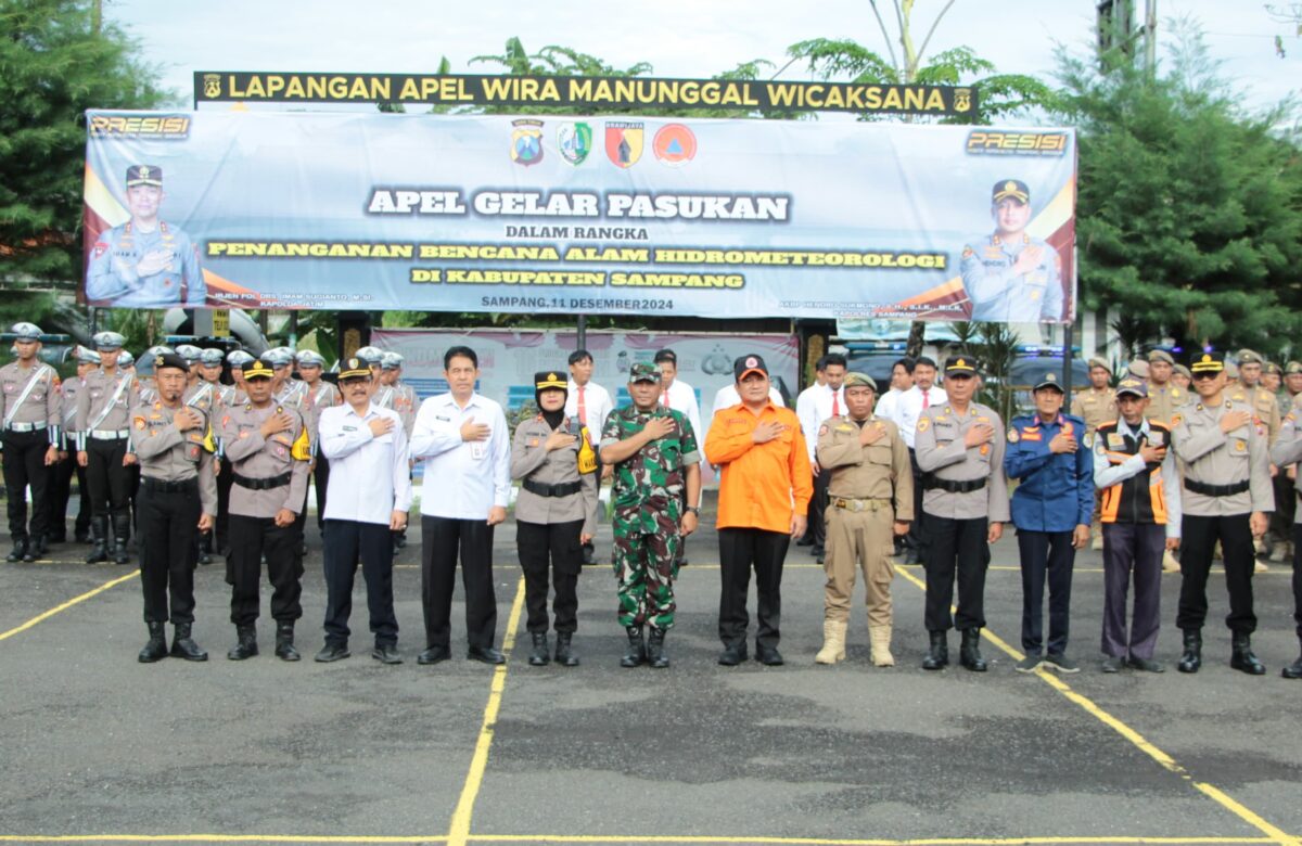 Personil Kodim Sampang Kesiapsiagaan Bersama: Apel Gelar Pasukan Antisipasi Bencana Alam di Sampang