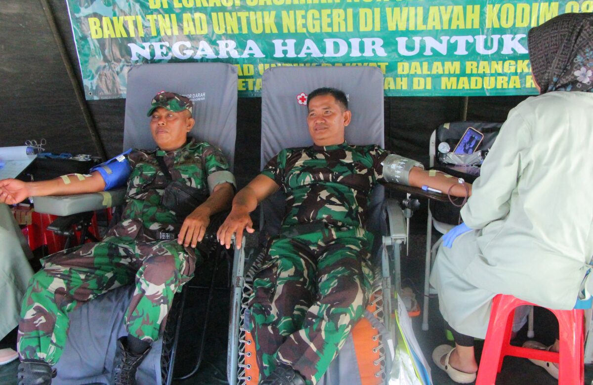 Berbagi untuk Sesama, Kodim Sampang Gelar Donor Darah Bakti TNI AD Untuk Rakyat 