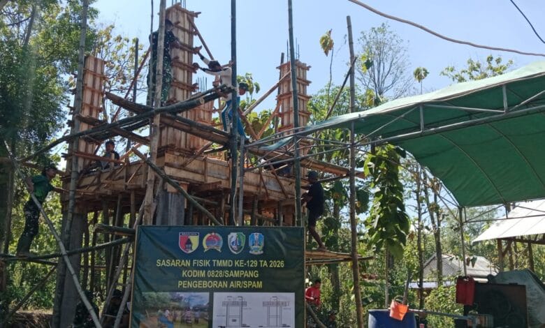 Tak Surut Semangat, Satgas TMMD Bangun Sumur Bor Demi Harapan Warga Panyepen